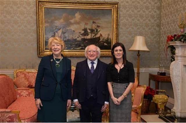 Anne Marie Kennedy with President Michael D Higgins.