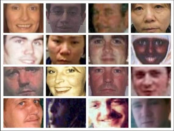 Sixteen of the 20 people still recorded as missing on the official PSNI website.