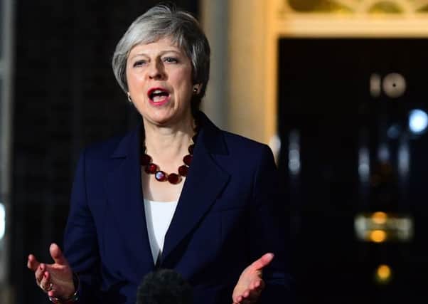 Theresa May speaks to the media in Downing Street after a marathon five-hour Cabinet meeting on the Brexit withdrawal deal