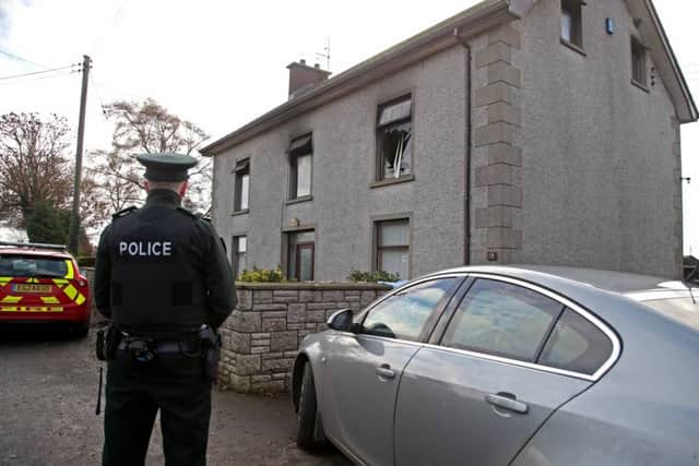The scene of the fire outside Toomebridge.Pic Steven McAuley/McAuley Multimedia