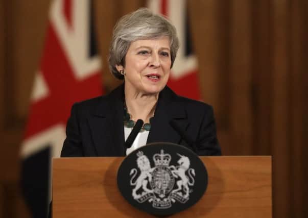 Prime Minister Theresa May holds a press conference at 10 Downing Street, London, to discuss her Brexit plans. Photo: Matt Dunham/PA Wire