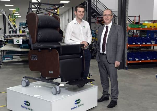 Seating Matters director Martin Tierney, left, with Des Gartland, executive director of regional business, Invest NI
