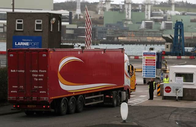 Vehicles arrive at Larne Port this week