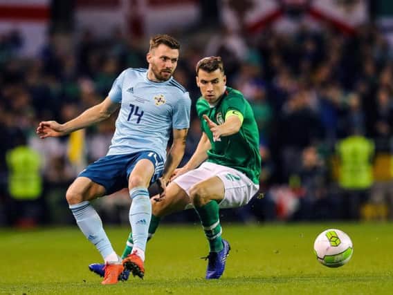 Northern Ireland's Stuart Dallas in action against the Republic of Ireland
