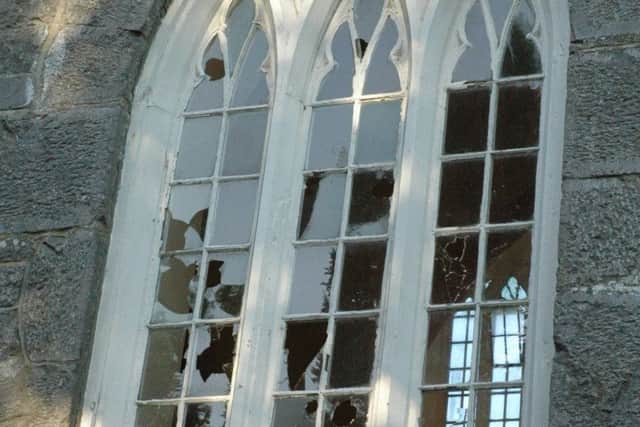 Over 100 windows have been smashed at St Catherine's Church of Ireland church in Tullamore Co Offaly.