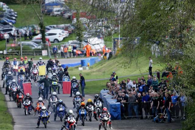 The start of the Moto3/125GP race at the Tandragee 100 this year.