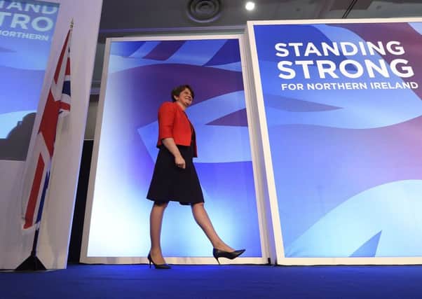Party leader Arlene Foster during the DUP annual conference at the Crown Plaza Hotel in Belfast. PRESS ASSOCIATION Photo. Picture date: Saturday November 24, 2018. See PA story POLITICS DUP. Photo credit should read: Michael Cooper/PA Wire
