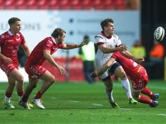 Louis Ludik on the attack for Ulster against Scarlets on Friday night
