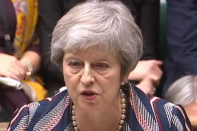 Prime Minister Theresa May making a statement in the House of Commons on Brexit yesterday