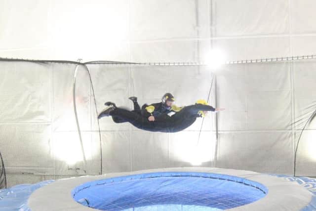 News Letter reporter Graeme Cousins takes to the air with the help of We Are Vertigo instructor Seamus Mullan