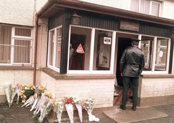 Flowers at the scene of the Loughinisland massacre in 1994