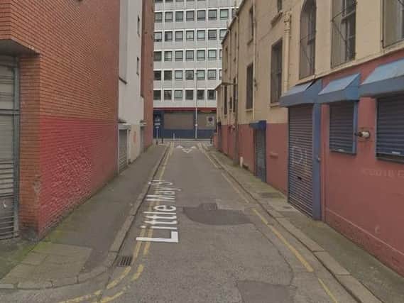 The alleged sexual assault occurred on Little May Street in Belfast city centre.