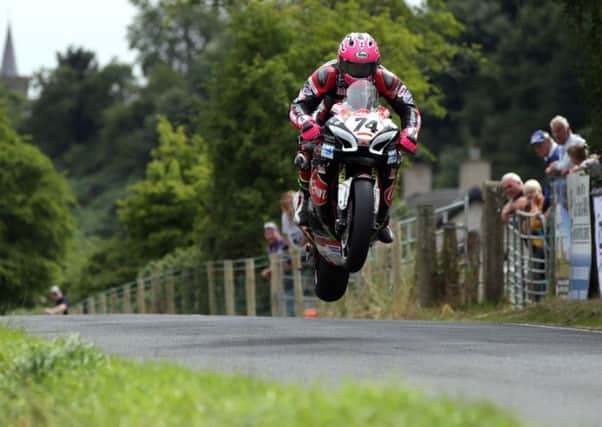 Davey Todd (Burrows Suzuki) during the Superbike practice session at the Armoy road races.