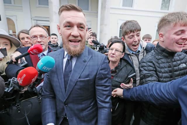 U.F.C. fighter Conor McGregor leaves court. (Photo: P.A.)