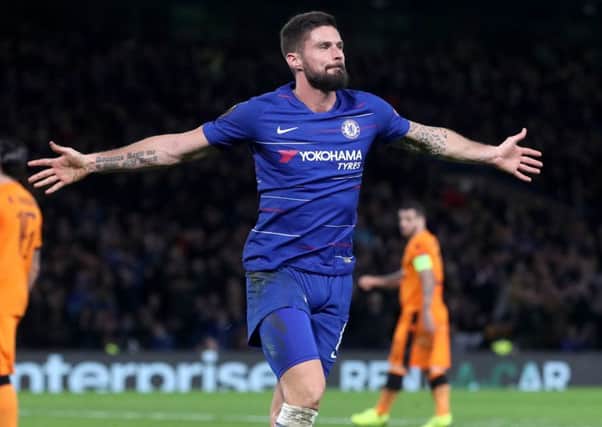 Chelsea's Olivier Giroud celebrates