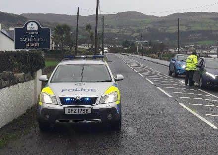 The Local Policing Team in Carnlough this morning.