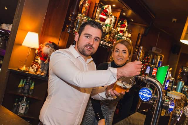 Michael Dunlop with his business partner, Maggie McWilliams, at Shenanigans Venue in Portstewart. Picture: Matt Steele.