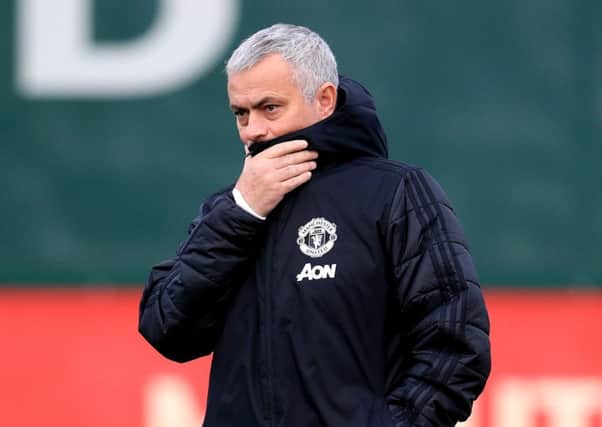 Manchester United manager Jose Mourinho during a training session at the AON Training Complex in Manchester