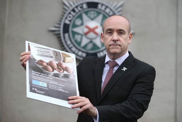Detective Superintendent Ryan Henderson launches the PSNI's annual domestic abuse campaign.