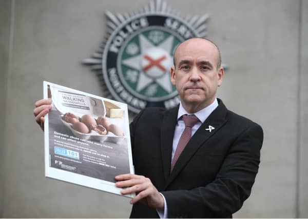 Detective Superintendent Ryan Henderson launches the PSNI's annual domestic abuse campaign.
