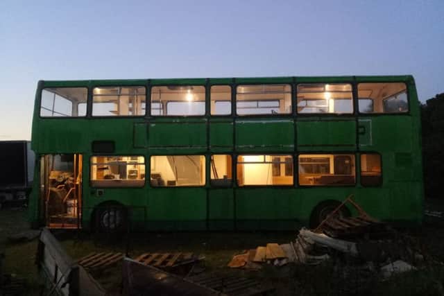The bus which Jack McGrath is converting into a fully functional home
