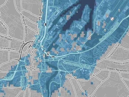 Areas marked in blue are forecast to be submerged by rising sea levels according to Climate Central (Photo: Climate Central)