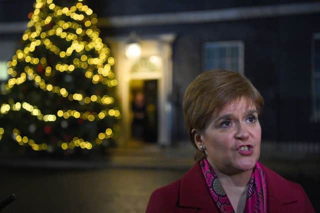 Scotland's First Minister Nicola Sturgeon speaks to the media outside 10 Downing Street, London, after attending a Joint Ministerial Committee meeting on Brexit. Photo credit: Kirsty O'Connor/PA Wire