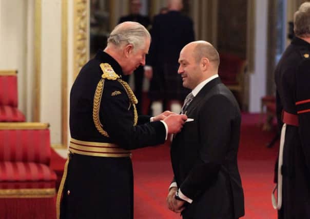 Dr. Rory Best is made an OBE (Officer of the Order of the British Empire) by the Prince of Wales during an Investiture ceremony at Buckingham palace, London