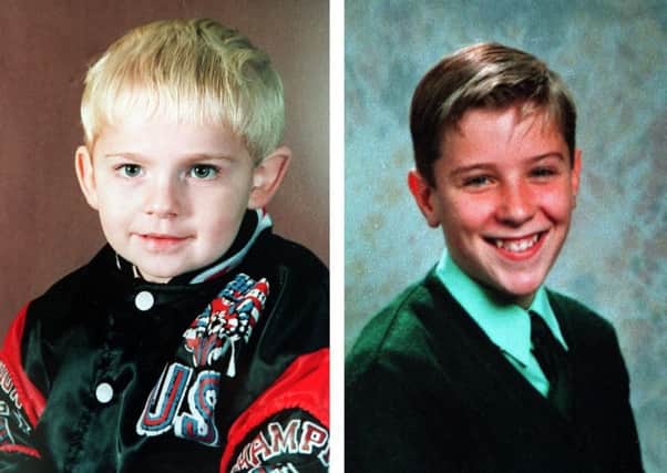 Using Libyan Semtex, the IRA Warrington bombs in 1993 killed three-year-old Johnathan Ball (left) and 12-year-old Tim Parry, with 56 others injured