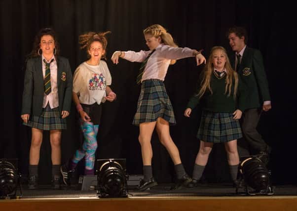 The cast of Derry Girls (from  left) Jamie-Lee ODonnell (Michelle), Louise Harland (Orla), Saoirse Jackson (Erin), Nicola Coughlan (Clare), Dylan Llewellyn (James)