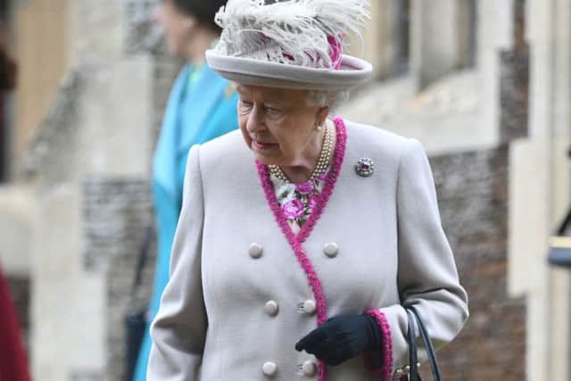 Queen Elizabeth II attends the Christmas Day morning church service at St Mary Magdalene Church in Sandringham, Norfolk today, a few hours before her Christmas broadcast (which had been pre recorded). Photo: Joe Giddens/PA Wire