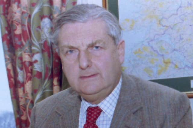 Sir Patrick Mayhew pictured in his office while secretary of state