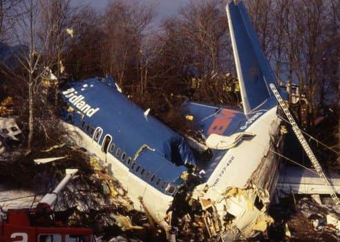 The crash scene at Kegworth.