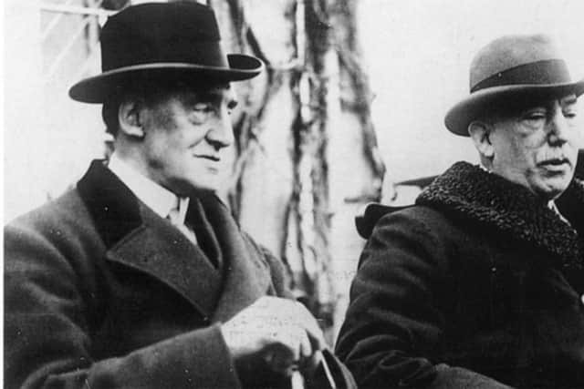 James Craig (Lord Craigavon) in 1922, right, with Edward Carson