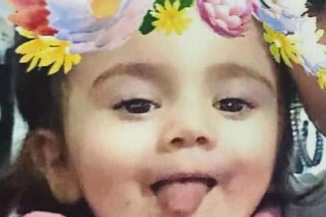 Undated handout photo issued by the Metropolitan Police of Maria Tudricai, a 17-month-old girl who was inside her father's black Audi car when it was stolen in Newham, east London, on Sunday afternoon