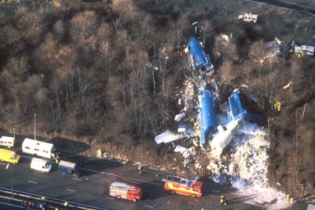The scene of the Kegworth air crash. Pic by Michael Stephens/PA Wire