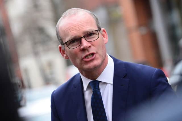 Ireland's Foreign Affairs Minister Simon Coveney pictured speaking to the media in Belfast. Pic by Arthur Allison, Pacemaker