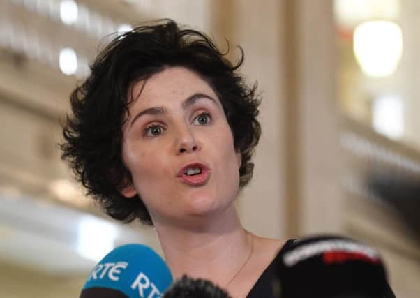 Claire Hanna speaking previously to the media in the Great Hall, Stormont. 
Pic Colm Lenaghan/Pacemaker