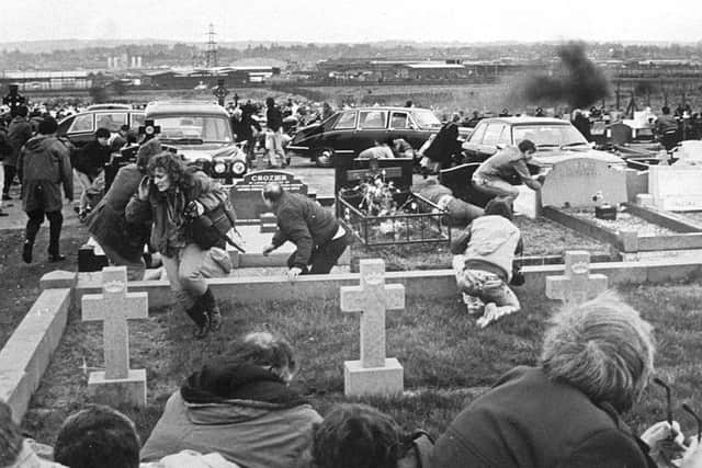 Crowds flee during the Milltown attack