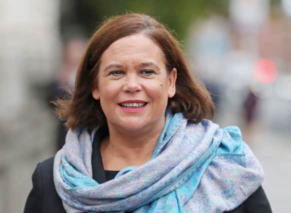 Sinn Fein leader Mary Lou McDonald has urged Irish premier Leo Varadkar to 'stand firm' over the backstop after MPs voted down the proposed withdrawal deal. Pic: Niall Carson/PA Wire