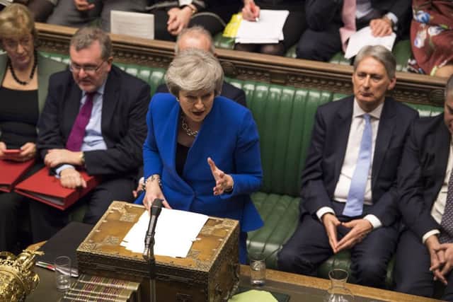 Prime Minister Theresa May during Prime Minister's Questions in the House of Commons today. Pic by Mark Duffy/UK Parliament/PA Wire