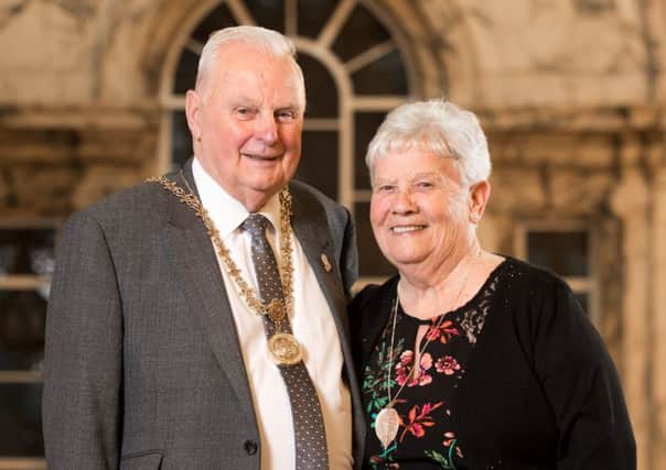 Alderman Tommy Sandford, the newly appointed High Sheriff of Belfast, with his wife Doreen. Pic by Brian Thompson