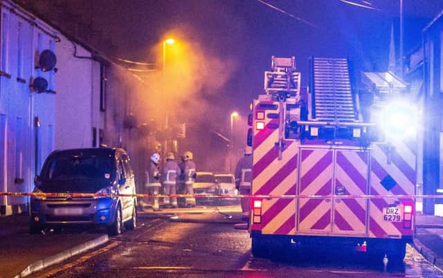 Fire crews at the scene of a house fire in Long Commons, Coleraine early this morning. Pic by Matt Steele, McAuley Multimedia