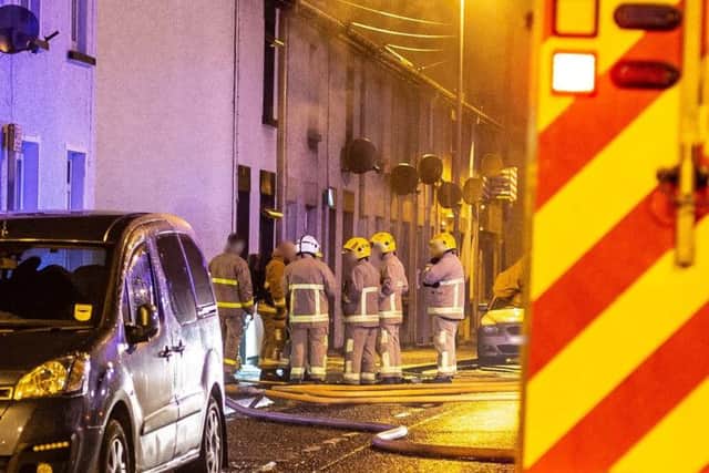 Firefighters tackling a house fire in Long Commons, Coleraine early this morning. Pic by Matt Steele, McAuley Multimedia