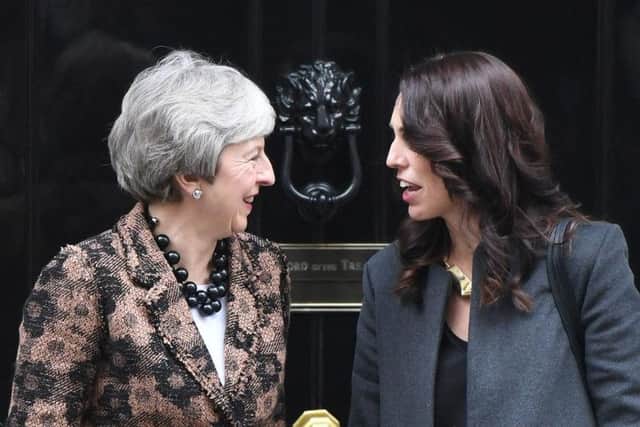 Prime Minister Theresa May (left) welcomes New Zealand Prime Minister Jacinda Ardern to 10 Downing Street in London for talks.