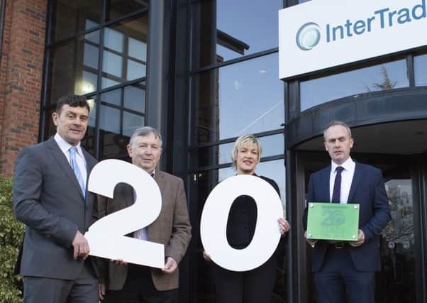 Aidan Gough with Malachy McElmeel, McElmeel Mobility, Margaret Hearty, ITI business services director and Martin Agnew, corporate services director