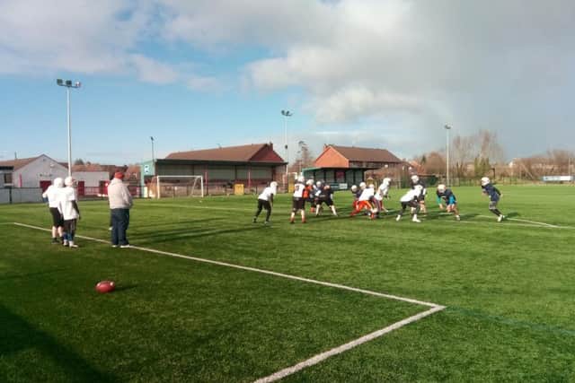 Action from Sunday's Craigavon Cowboys training session at Annagh United's ground in Portadown