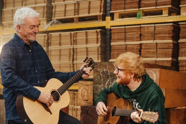 Undated handout photo issued by Lowden Guitars of singer Ed Sheeran as he announced a new collaboration with Co Down company Lowden Guitars, aimed at making quality good value guitars to encourage more young people to play music.