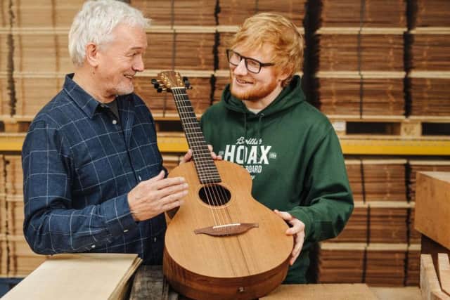 Undated handout photo issued by Lowden Guitars of singer Ed Sheeran as he announced a new collaboration with Co Down company Lowden Guitars, aimed at making quality good value guitars to encourage more young people to play music.