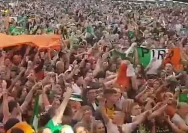 Screengrab from video recorded last August at Feile an Phobail in Belfast